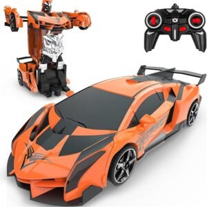 2 in 1 Car & Robot Transform RC Car, Remote Controlled Car, 2.4GHz RC Car with 360° Rotating Rechargeable Battery, Children Toy Cars 3-12 Years Old Gift Games