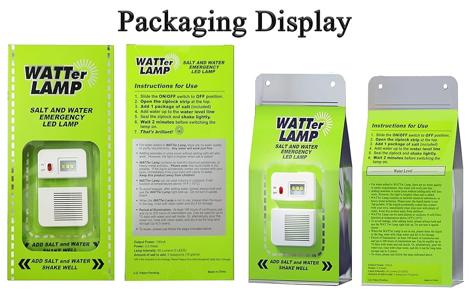 Salt Water Lamp Emergency Lighting Outdoor Lamp No Battery Pollution-Free Environmental Protection Lighting, Suitable for Outdoor Activities (1)