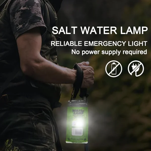 Salt Water Lamp Emergency Lighting Outdoor Lamp No Battery Pollution-Free Environmental Protection Lighting, Suitable for Outdoor Activities