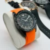 Men’s Round Wrist Watch – Classic Design, Timeless Precision - Orange | Black